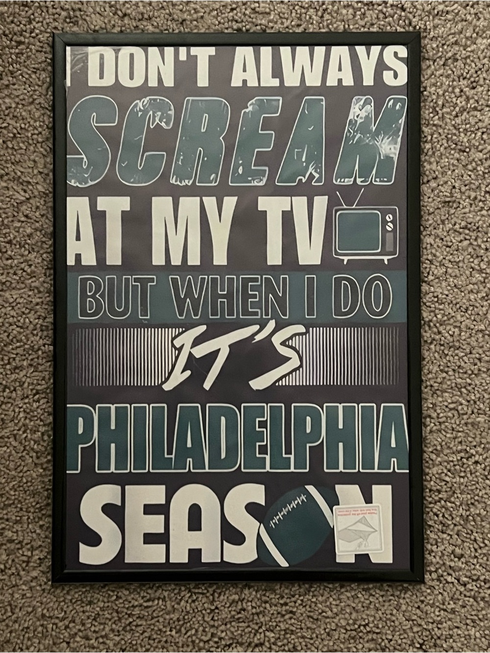 Philadelphia framed vinyl sign - 12x18